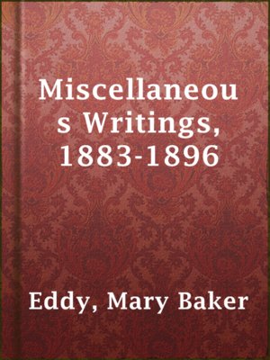cover image of Miscellaneous Writings, 1883-1896